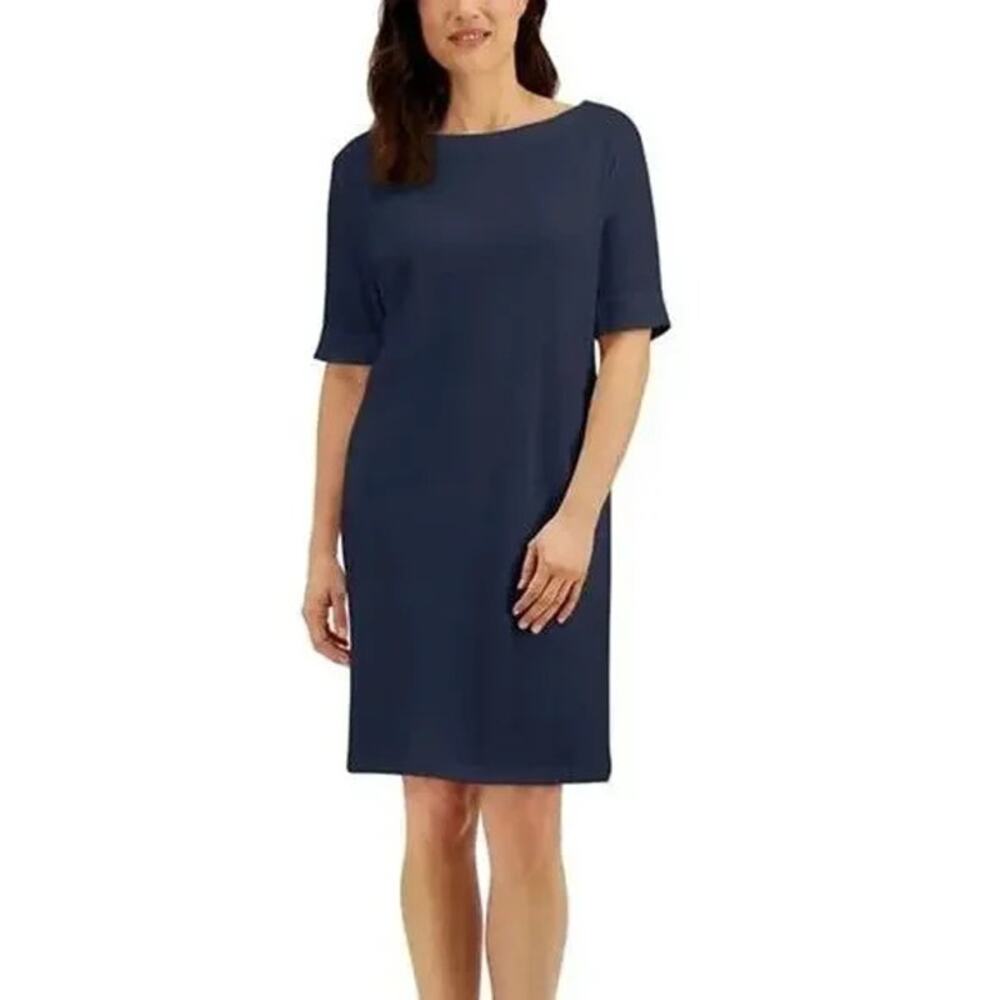 Karen Scott Plus Size‎ Solid Boat Neck Cuffed Sleeve Dress Women 0X